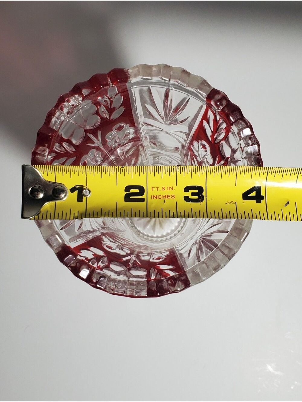Fifth Avenue Crystal Rosaline Ruby Floral Vase Vintage Anna Hutte Cut Glass EUC - Picture 6 of 8